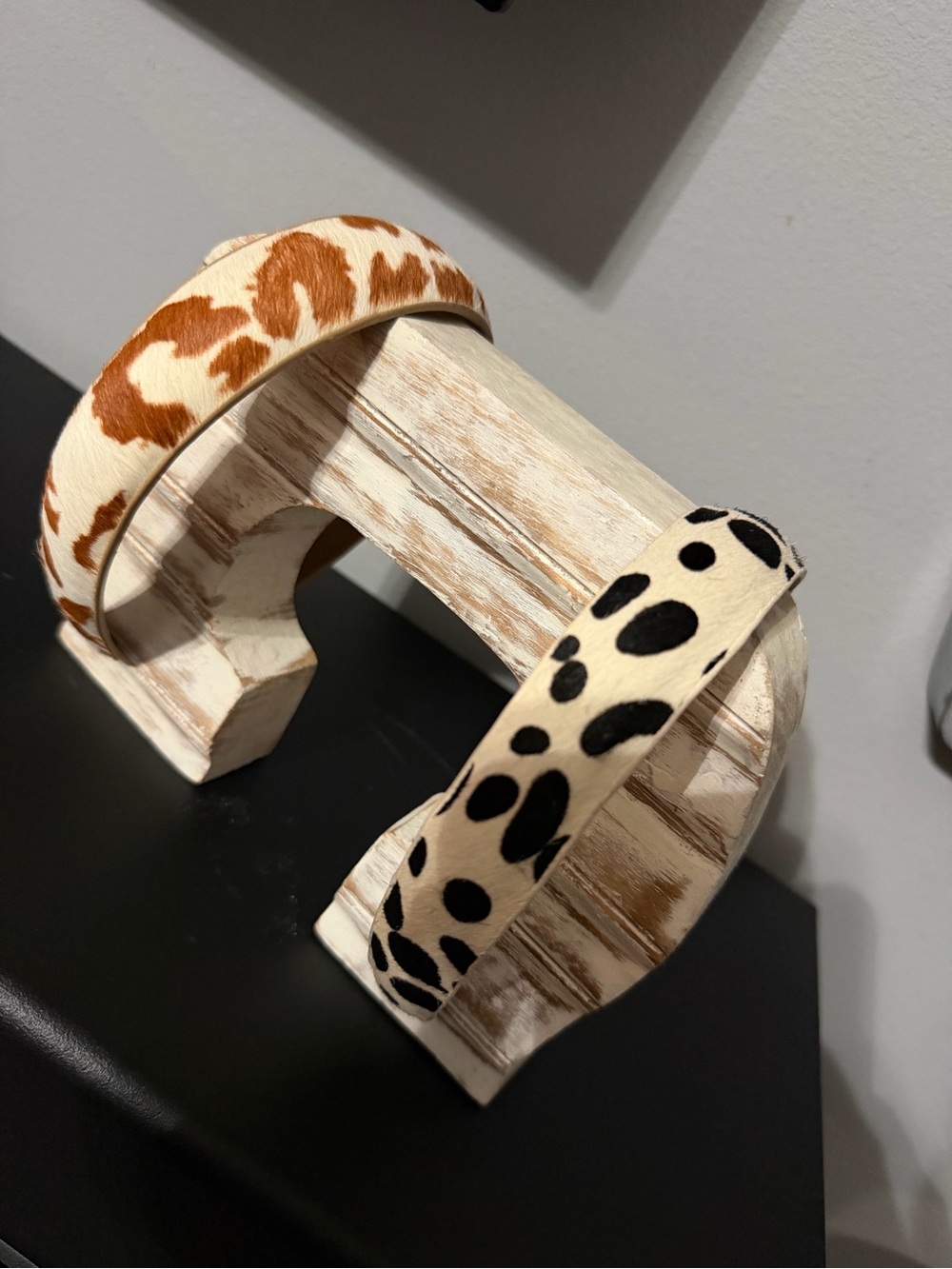 Unbranded Cowhide Pattern Headbands - Black & Brown